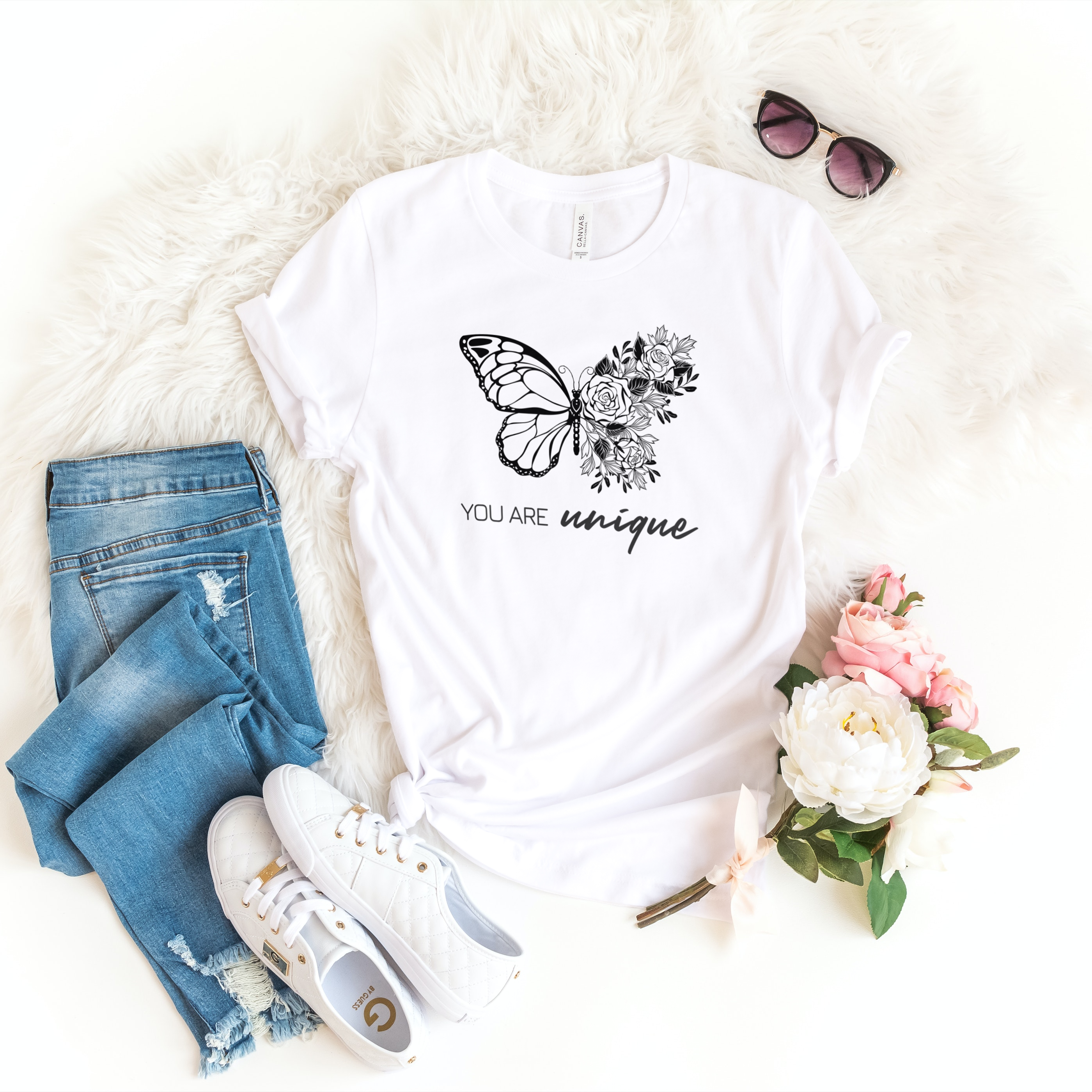 Story of Awakening Lifestyle Community Spirituality Relationships Love Light Meditation Oneness Earth Balance Healing Shop Store Charity Tree Nature Read Write T shirt Tops Tees Clothing Women Horoscope Organic Cotton You Are Unique Butterfly Quote