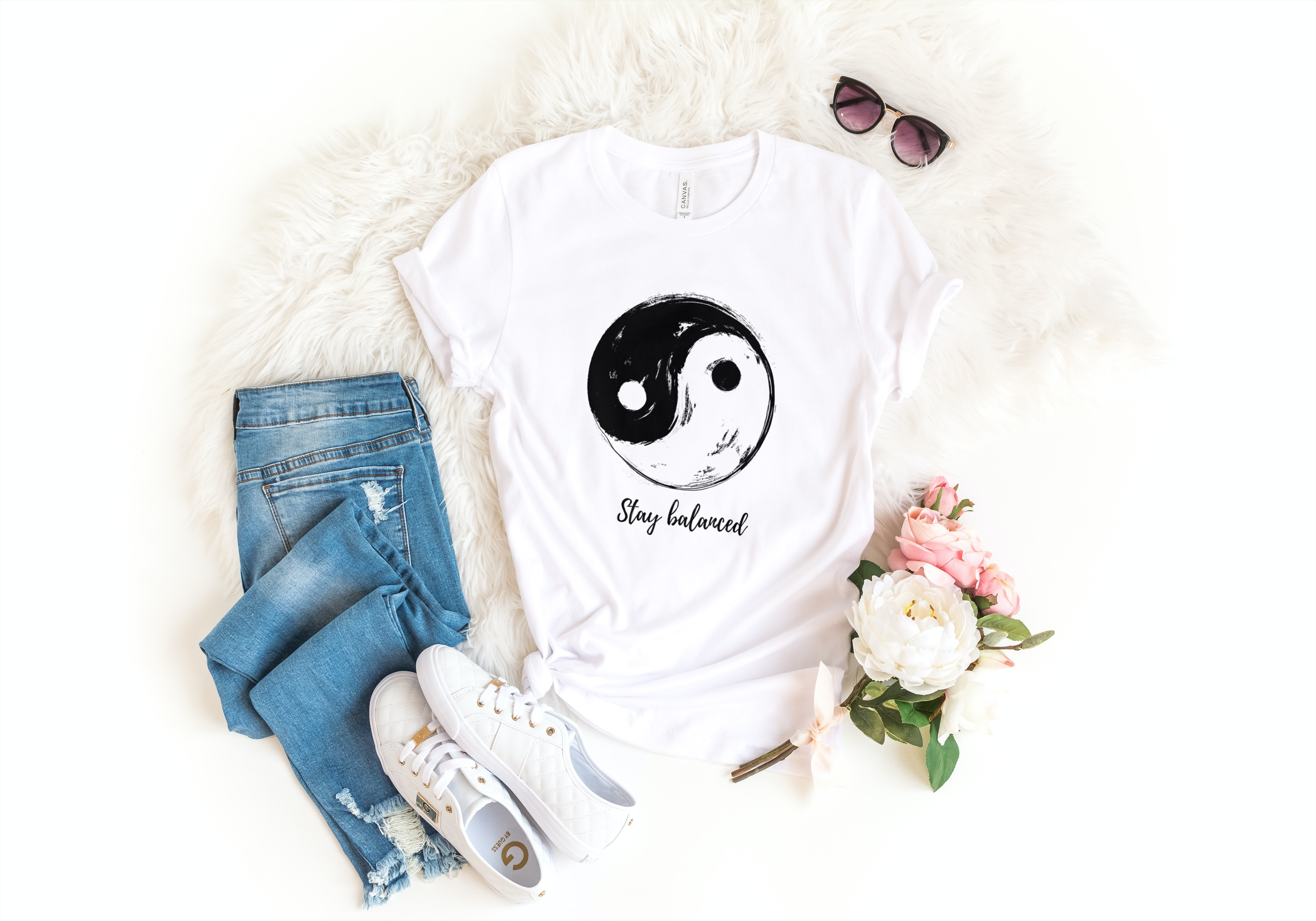 Story of Awakening Lifestyle Community Spirituality Relationships Love Light Meditation Oneness Earth Balance Healing Shop Store Charity Tree Nature Read Write T shirt Tops Tees Clothing Women Horoscope Stay Balanced Quote Yin Yang