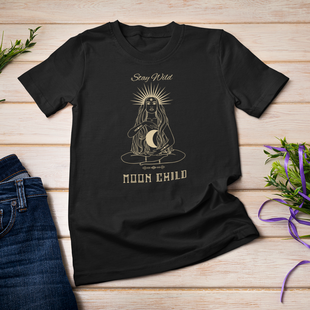 Story of Awakening Lifestyle Community Spirituality Relationships Love Light Meditation Oneness Earth Balance Healing Shop Store Charity Tree Nature Read Write T shirt Tops Tees Clothing Women Horoscope Organic Cotton Stay Wild Moon Child Wicca Witch Quote