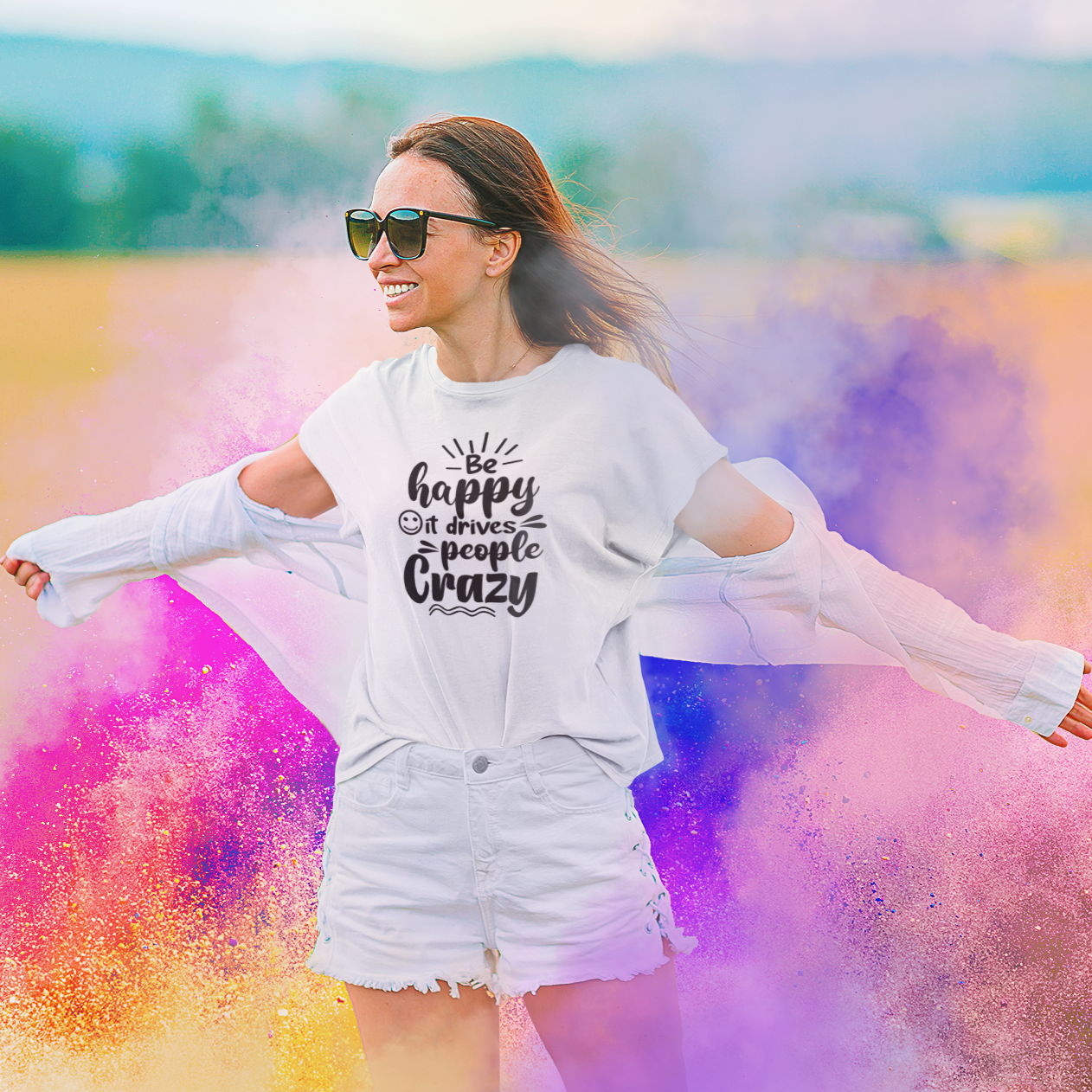 Story of Awakening Lifestyle Community Spirituality Relationships Love Light Meditation Oneness Earth Balance Healing Shop Store Charity Tree Nature Read Write T shirt Tops Tees Clothing Women Horoscope Organic Cotton Be Happy It Drives People Crazy Quote