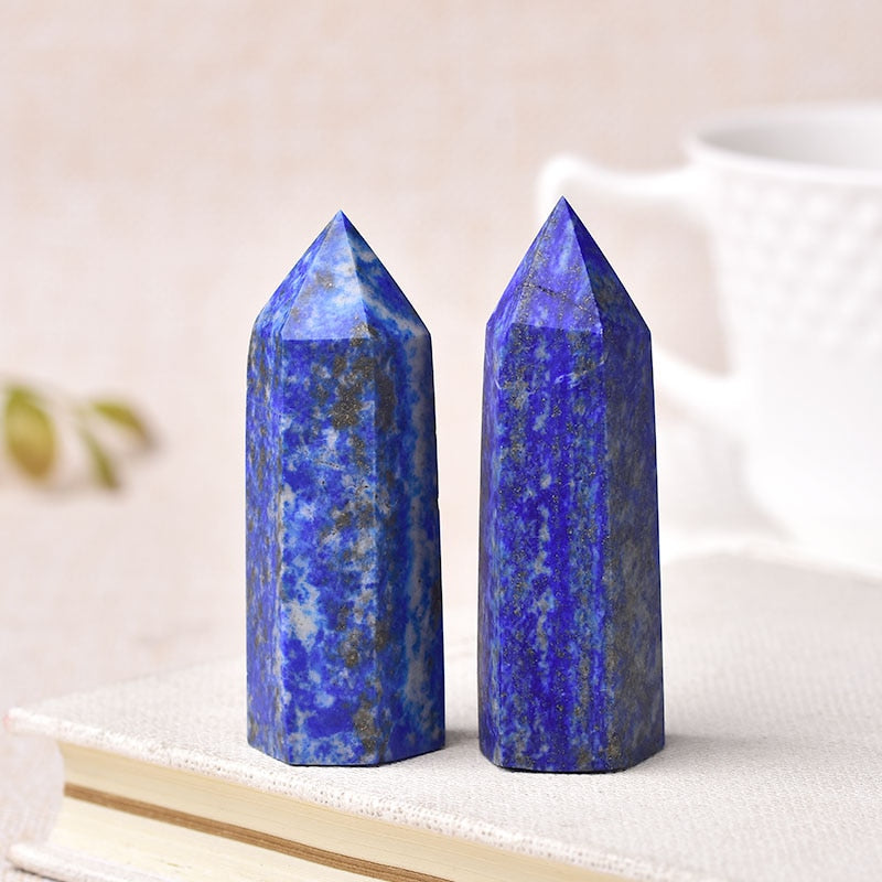 Story of Awakening Lifestyle Community Spirituality Relationships Love Light Meditation Oneness Earth Balance Healing Shop Store Charity Tree Nature Read Write Horoscope Crystals Jewelry Clothing Quote Shirt Lapis Lazuli Crystal Obelisk Pointed Wand for Wisdom and Truth
