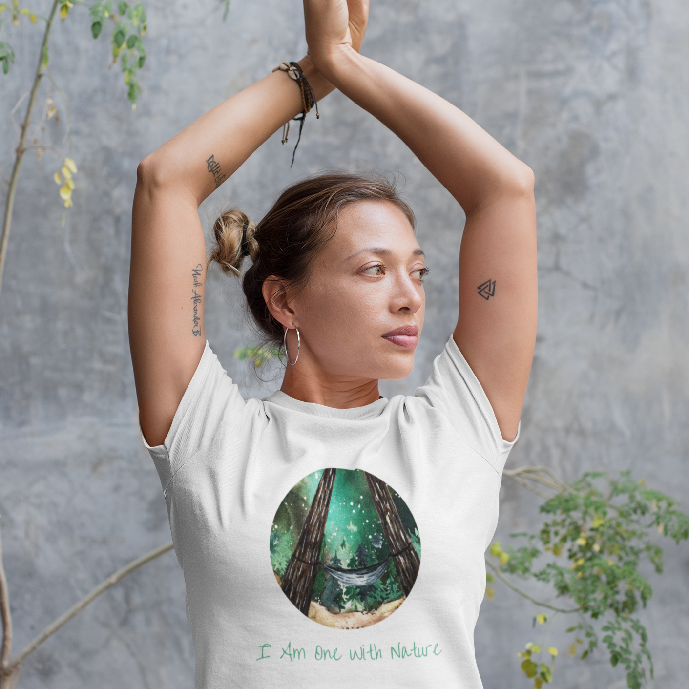 Story of Awakening Lifestyle Community Spirituality Relationships Love Light Meditation Oneness Earth Balance Healing Shop Store Charity Tree Nature Read Write T shirt Tops Tees Clothing Women Horoscope Organic I Am One With Nature Quote