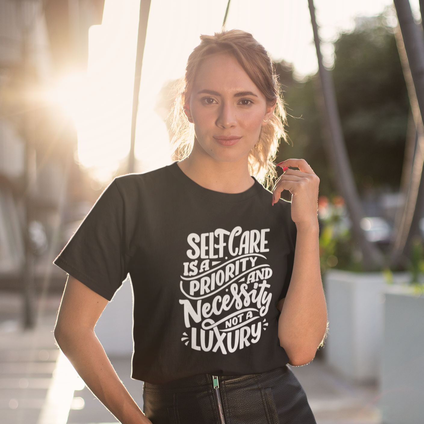 Story of Awakening Lifestyle Community Spirituality Relationships Love Light Meditation Oneness Earth Balance Healing Shop Store Charity Tree Nature Read Write T shirt Tops Tees Clothing Women Horoscope Organic Cotton Self Care Is A Priority Quote