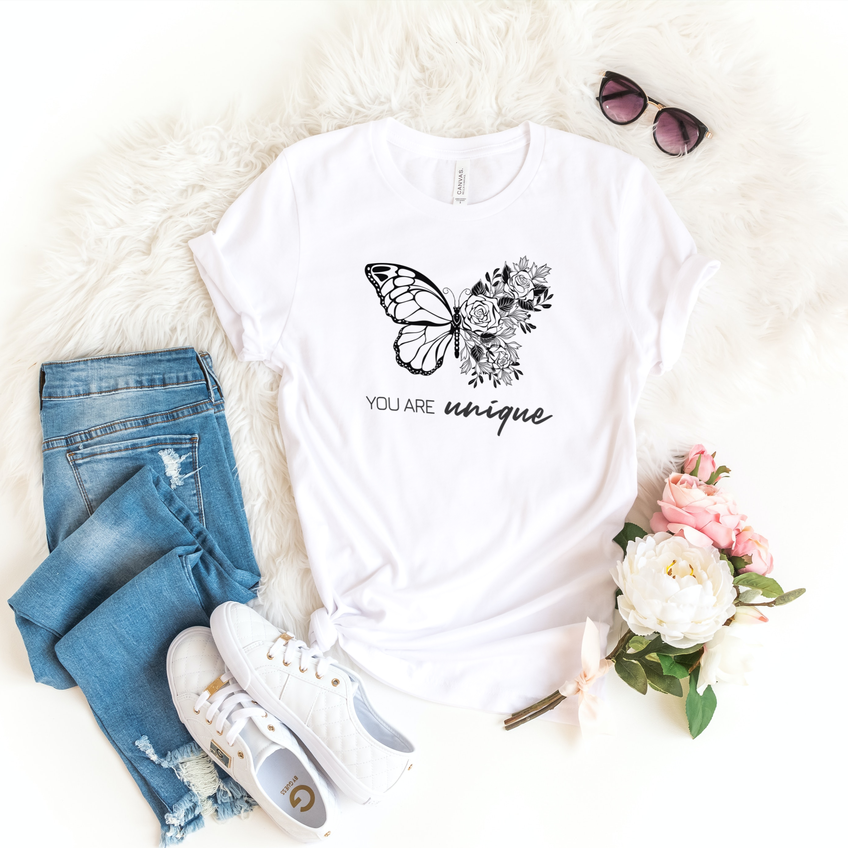 Story of Awakening Lifestyle Community Spirituality Relationships Love Light Meditation Oneness Earth Balance Healing Shop Store Charity Tree Nature Read Write T shirt Tops Tees Clothing Women Horoscope Organic Cotton You Are Unique Butterfly Quote