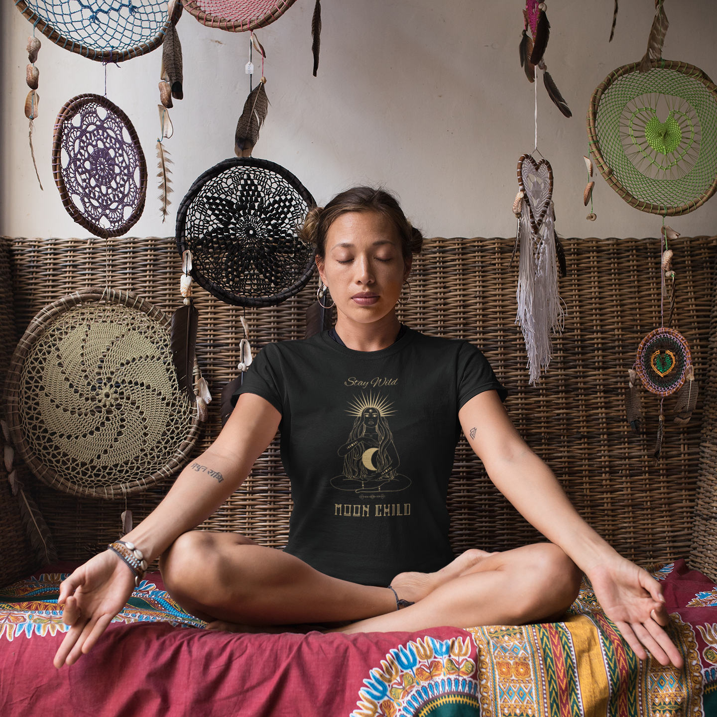 Story of Awakening Lifestyle Community Spirituality Relationships Love Light Meditation Oneness Earth Balance Healing Shop Store Charity Tree Nature Read Write T shirt Tops Tees Clothing Women Horoscope Organic Cotton Stay Wild Moon Child Wicca Witch Quote