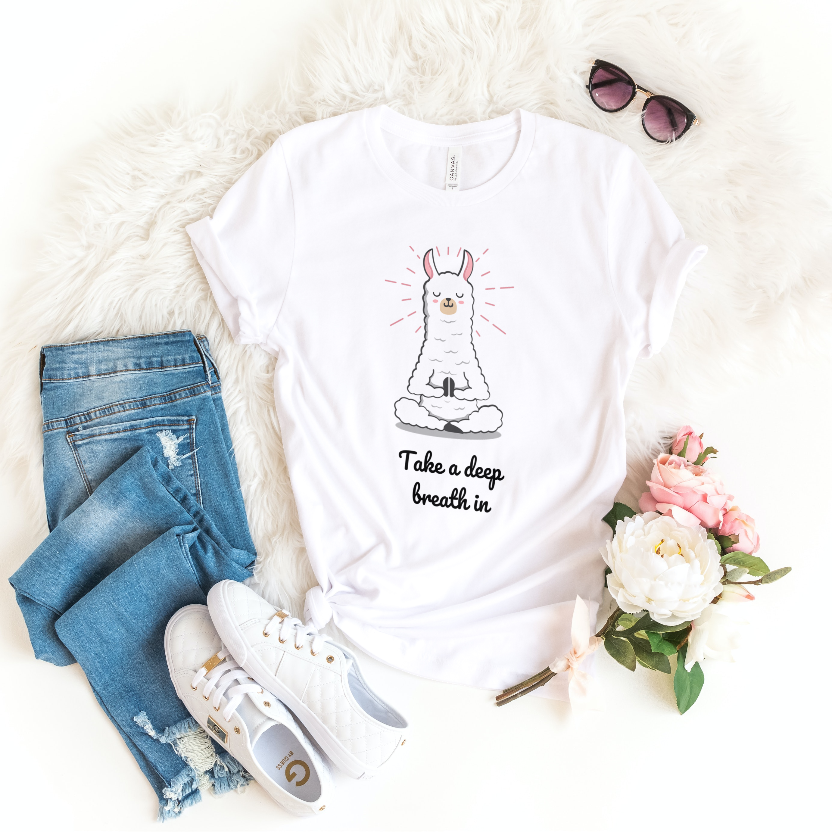 Story of Awakening Lifestyle Community Spirituality Relationships Love Light Meditation Oneness Earth Balance Healing Shop Store Charity Tree Nature Read Write T shirt Tops Tees Clothing Women Horoscope Organic Cotton Take A Deep Breath In Lama Quote
