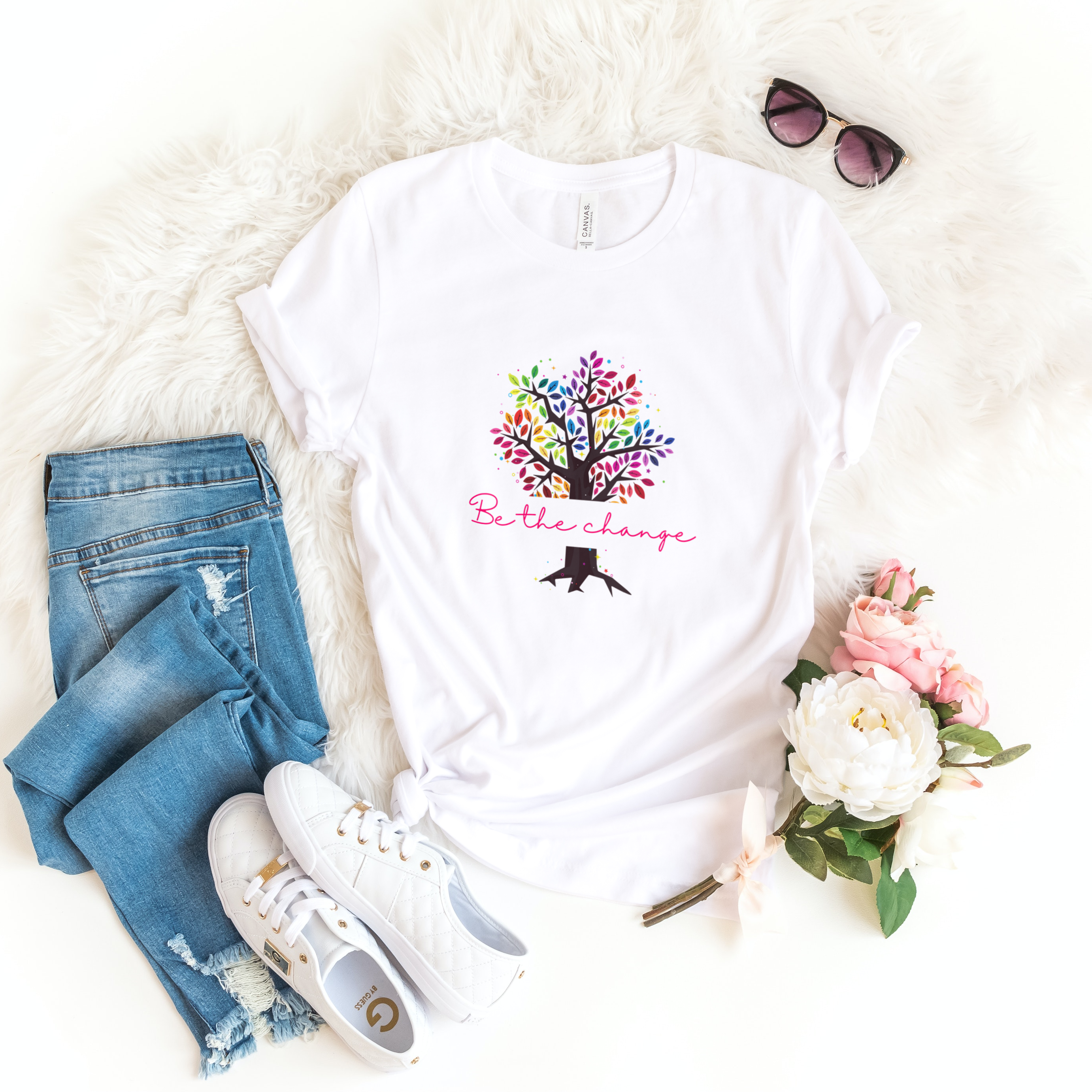 Story of Awakening Lifestyle Community Spirituality Relationships Love Light Meditation Oneness Earth Balance Healing Shop Store Charity Tree Nature Read Write T shirt Tops Tees Clothing Women Horoscope Be The Change Quote Colorful Tree Environment