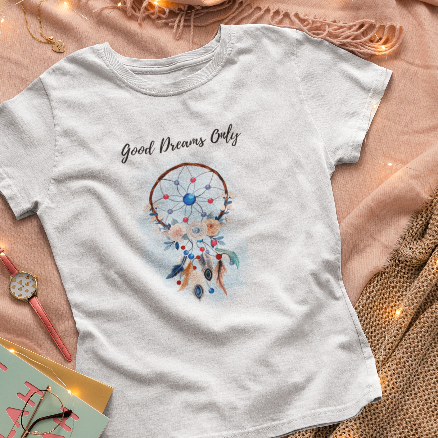 Story of Awakening Lifestyle Community Spirituality Relationships Love Light Meditation Oneness Earth Balance Healing Shop Store Charity Tree Nature Read Write T shirt Tops Tees Clothing Women Horoscope Organic Good Dreams Only Dream Catcher Quote