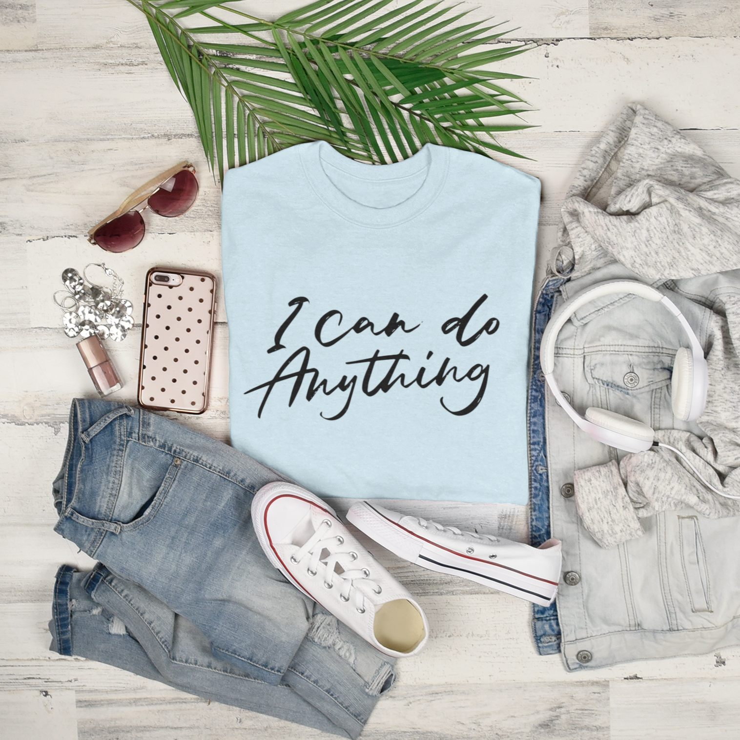 Story of Awakening Lifestyle Community Spirituality Relationships Love Light Meditation Oneness Earth Balance Healing Shop Store Charity Tree Nature Read Write T shirt Tops Tees Clothing Women Horoscope Organic I Can Do Anything Quote White Blue